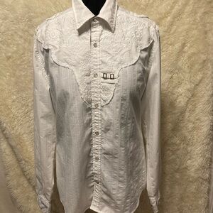Western Style Embellished Pearl snap Shirt by SMASH Unisex XL